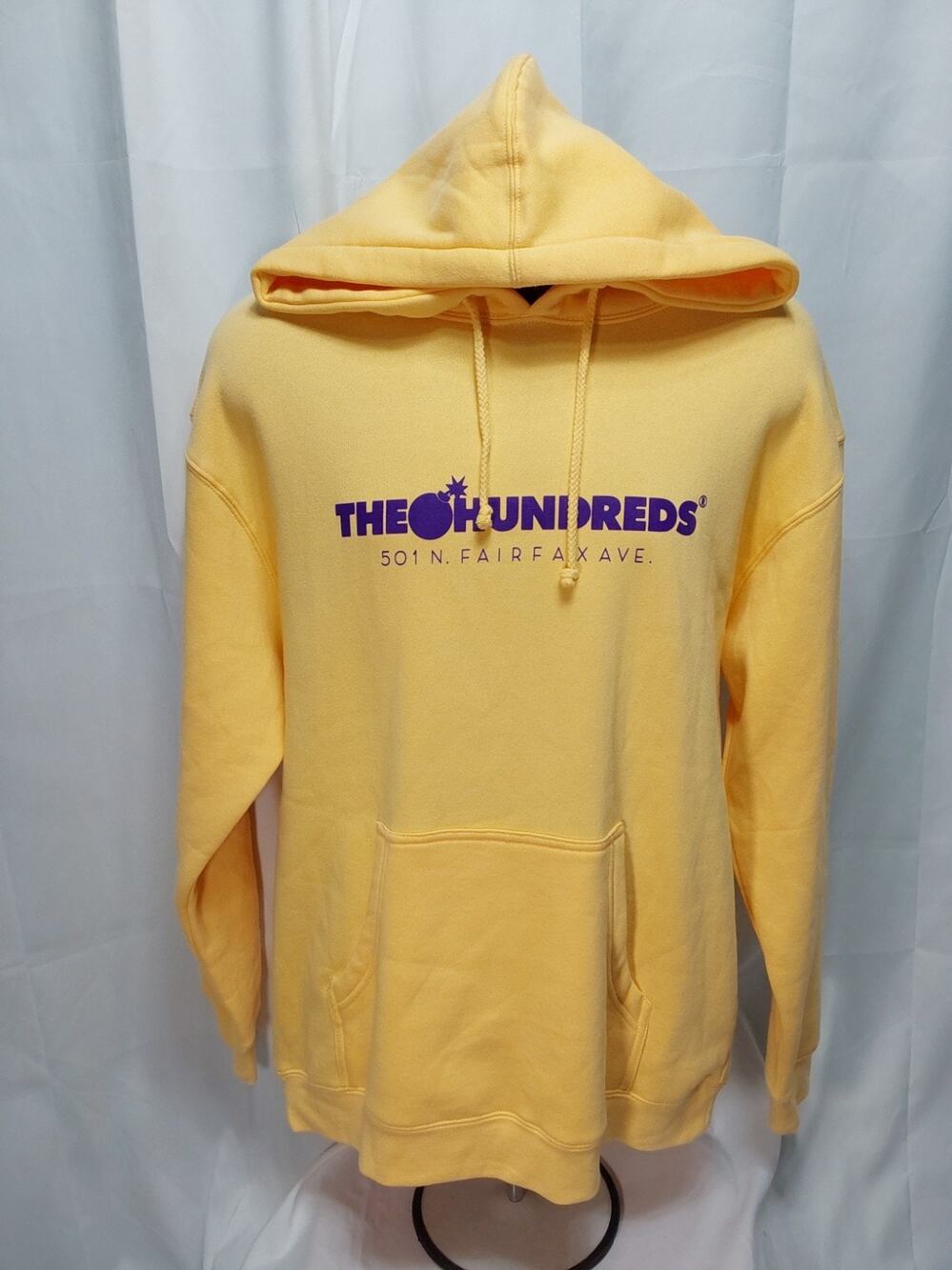 The Hundreds Large Yellow Fairfax Ave. Logo Hoodie #M175